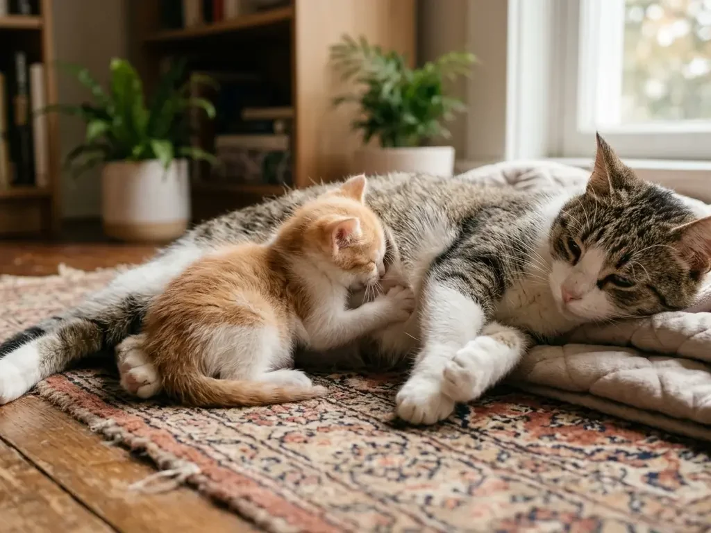 kitten motherfeeding