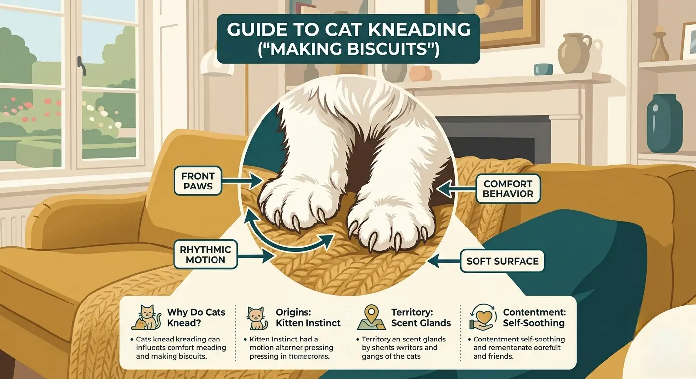 Infographic explaining cat kneading motion