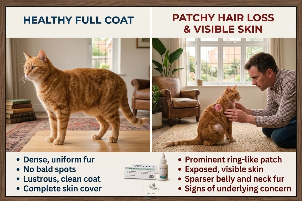 Normal cat shedding versus abnormal hair loss
