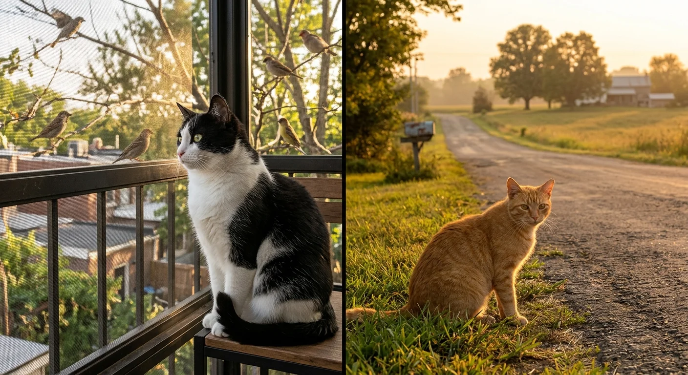 Indoor and outdoor cat environments with different safety risks